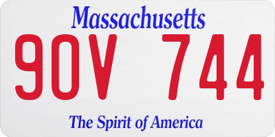 MA license plate 9OV744