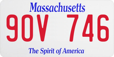 MA license plate 9OV746