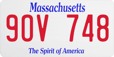 MA license plate 9OV748