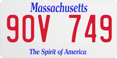 MA license plate 9OV749