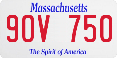 MA license plate 9OV750