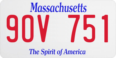 MA license plate 9OV751