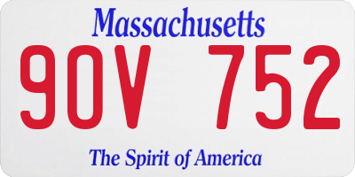 MA license plate 9OV752