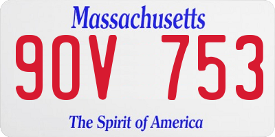 MA license plate 9OV753