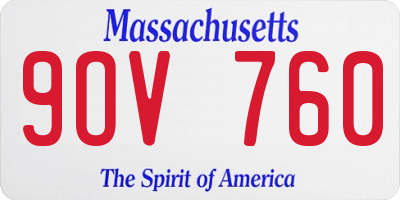 MA license plate 9OV760