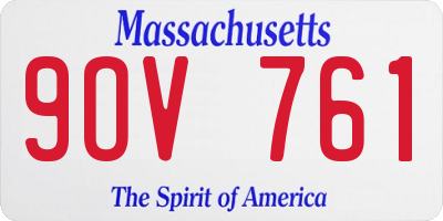 MA license plate 9OV761