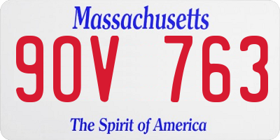 MA license plate 9OV763