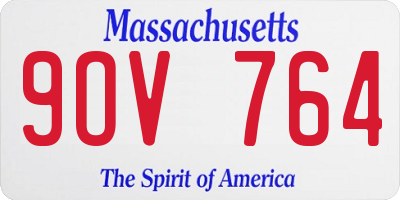 MA license plate 9OV764