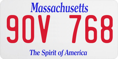 MA license plate 9OV768