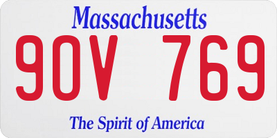 MA license plate 9OV769