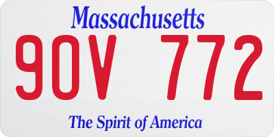 MA license plate 9OV772