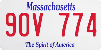 MA license plate 9OV774