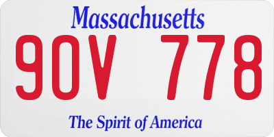 MA license plate 9OV778