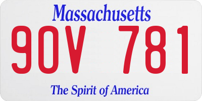 MA license plate 9OV781