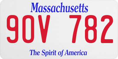MA license plate 9OV782