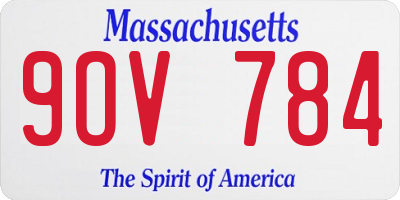MA license plate 9OV784