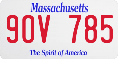 MA license plate 9OV785