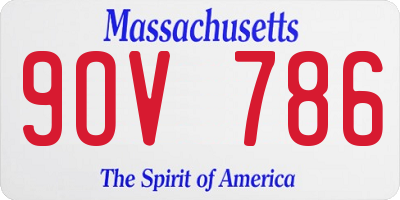 MA license plate 9OV786