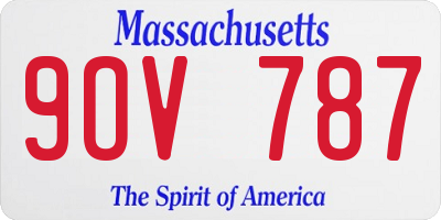 MA license plate 9OV787