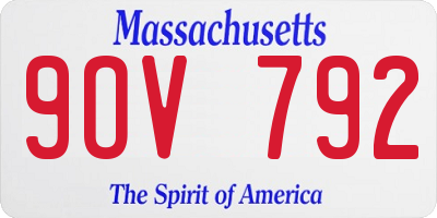 MA license plate 9OV792