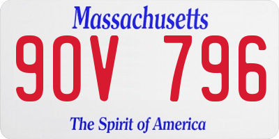 MA license plate 9OV796