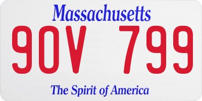 MA license plate 9OV799