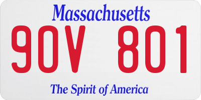 MA license plate 9OV801