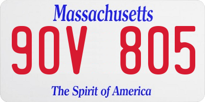 MA license plate 9OV805