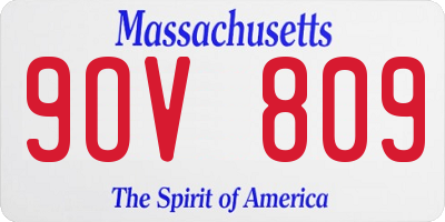 MA license plate 9OV809