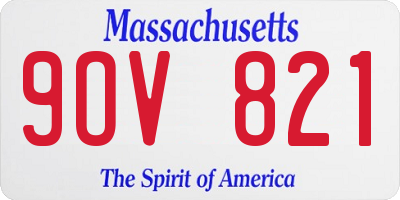 MA license plate 9OV821