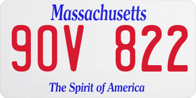 MA license plate 9OV822
