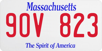 MA license plate 9OV823