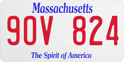 MA license plate 9OV824