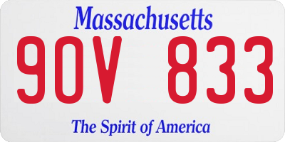 MA license plate 9OV833
