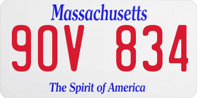 MA license plate 9OV834