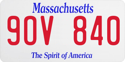 MA license plate 9OV840