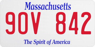 MA license plate 9OV842