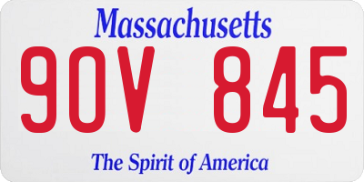 MA license plate 9OV845