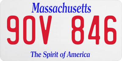 MA license plate 9OV846