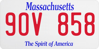 MA license plate 9OV858