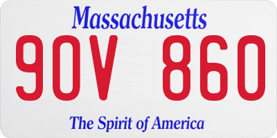 MA license plate 9OV860