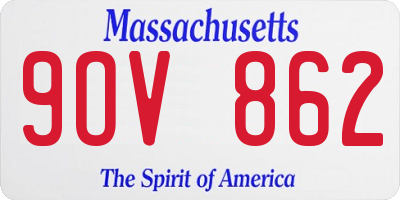 MA license plate 9OV862