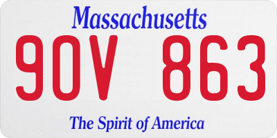 MA license plate 9OV863
