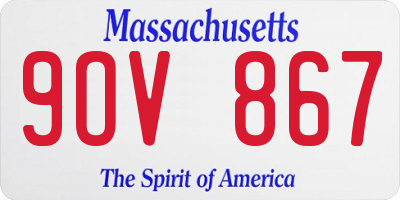 MA license plate 9OV867