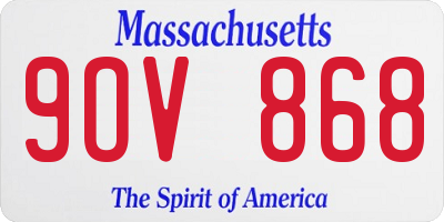MA license plate 9OV868