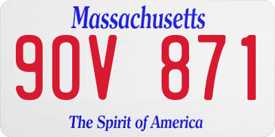 MA license plate 9OV871