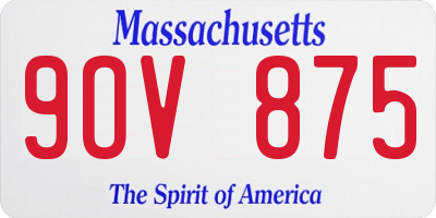 MA license plate 9OV875
