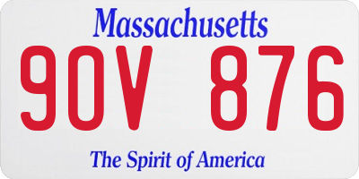 MA license plate 9OV876