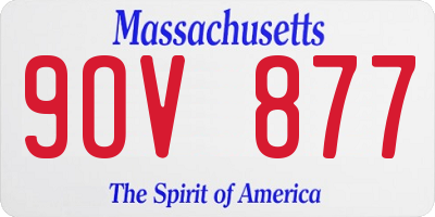 MA license plate 9OV877