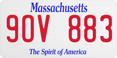 MA license plate 9OV883